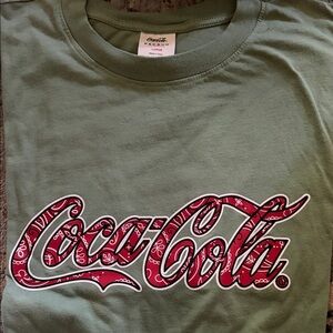 Coca Cola Olive Green Tee with Red Bandana Logo